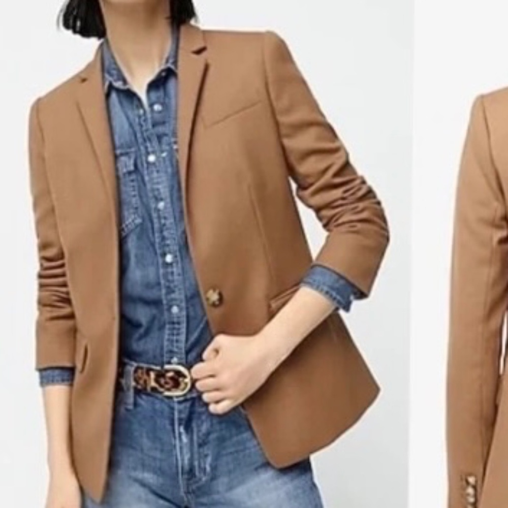 J. Crew Camel Brown Single-Button Blazer